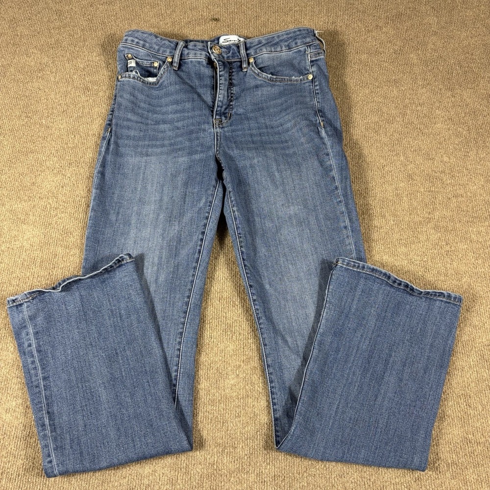 Seven7 Womens Mid Rise Slim Boot Jeans Size 6 Light Wash Stretch Denim